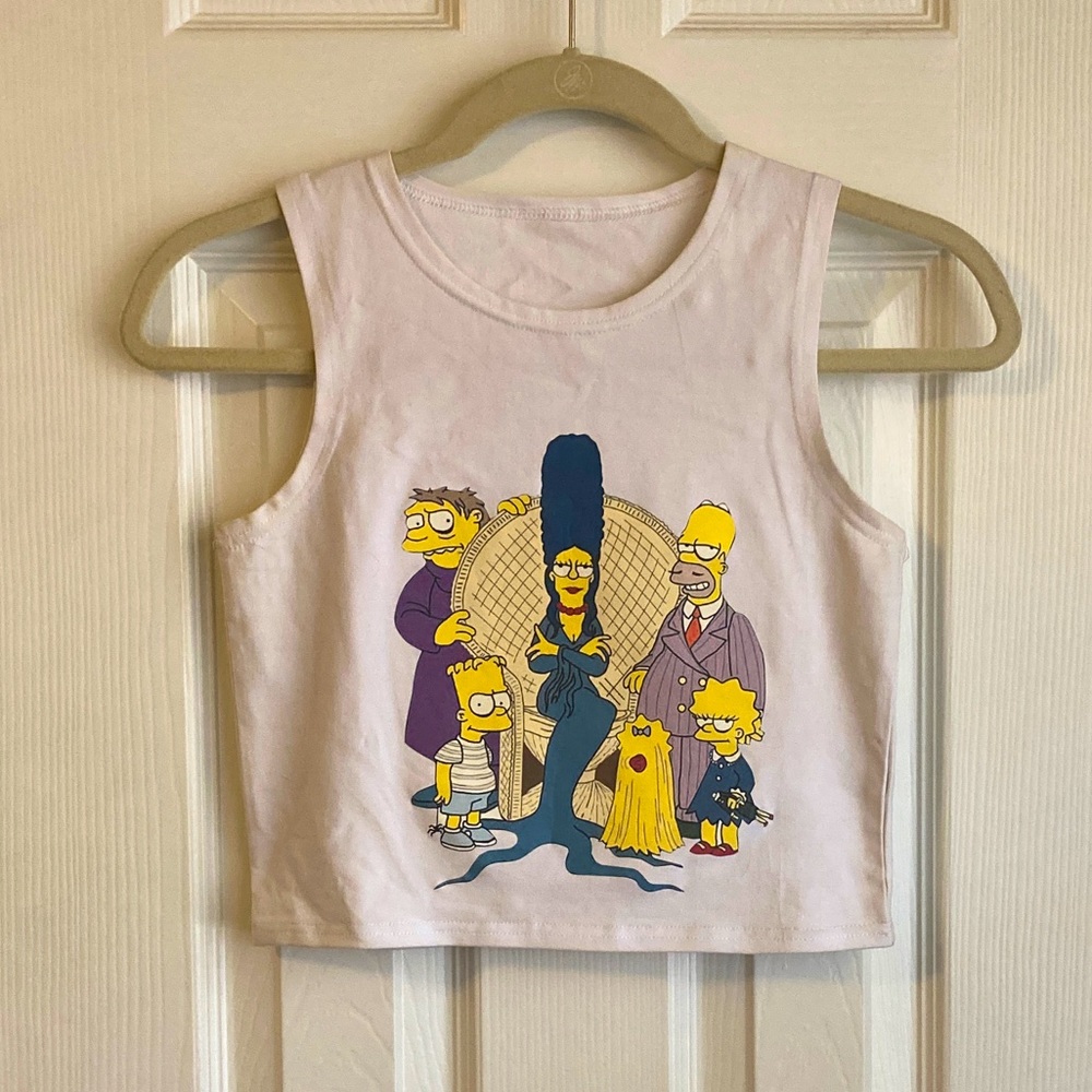 Pastel Pixie Simpson/Addams family crop top